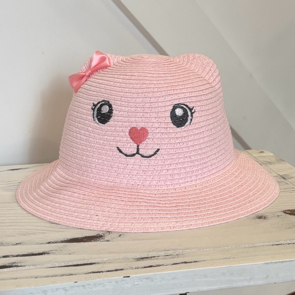 NWOT Lily & Hazel NYC Cute Cat Ears Straw Paper Sun Hat Little Girls Kawaii